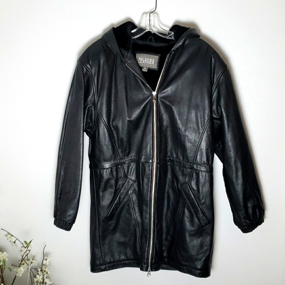 Wilson's Leather winter coat, heavy, faux fur lined, hood, women's size medium - Picture 1 of 11